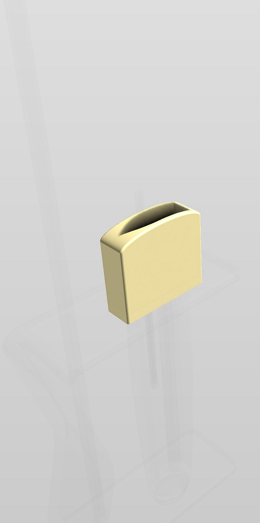 An image from autofusion 360 of the crossguard component.