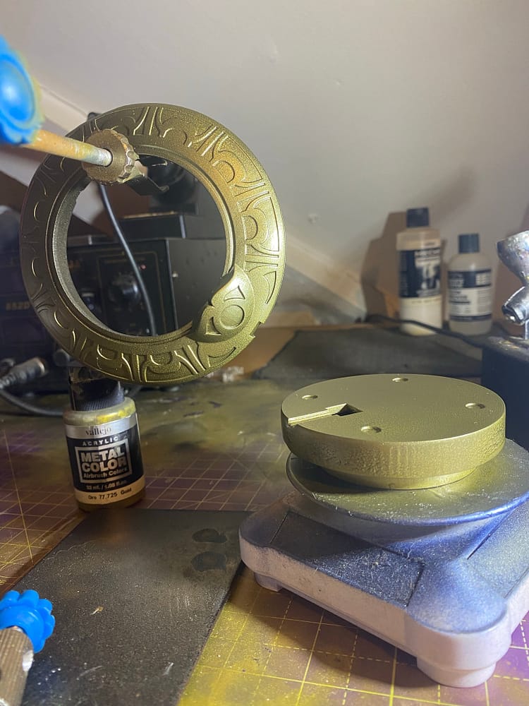 FFX Memory Sphere ring and base sprayed gold