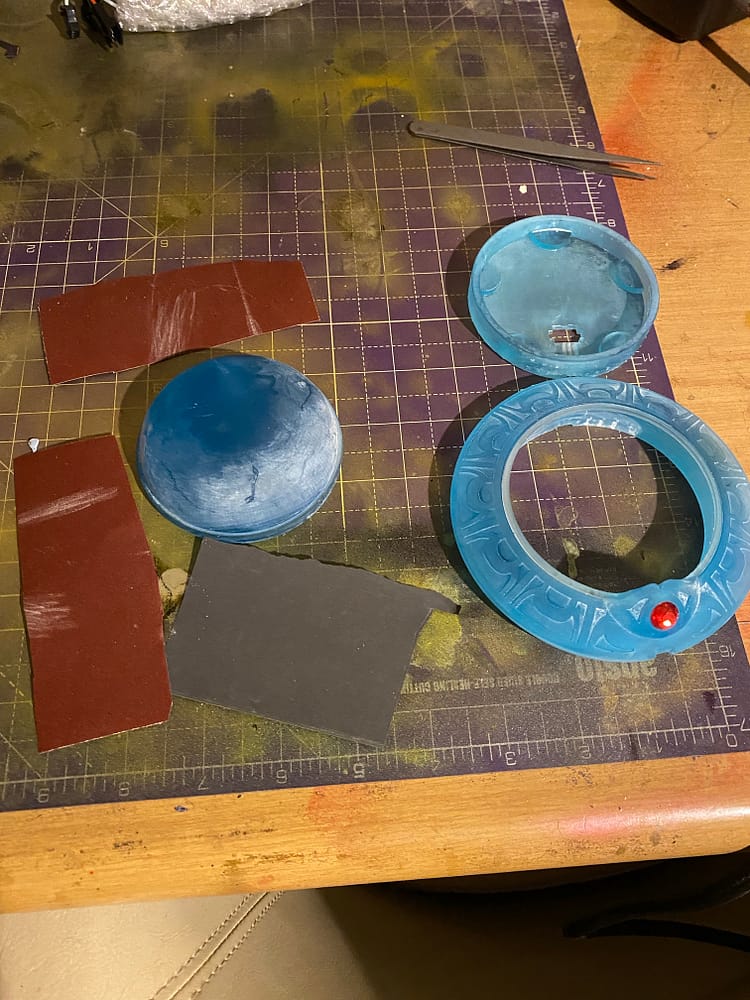 All components and sandpaper