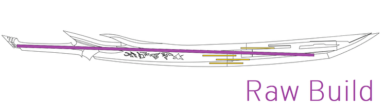 Image of Yones Azakana Blade Raw Build with support rods highlighted